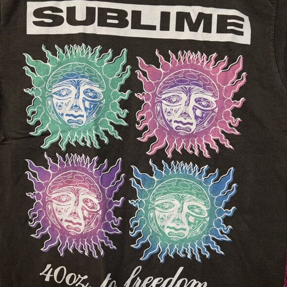 Sublime 40 Oz. To Freedom Sun Logo Album Cover Art T-Shirt S/M - Picture 2 of 4